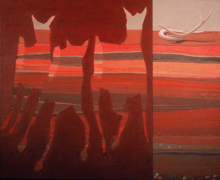 And this too will Pass, acrylic on canvas, 2 panels, 